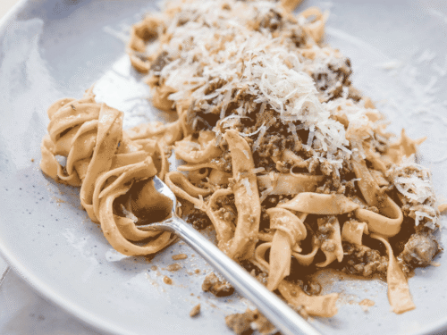 white bolognese